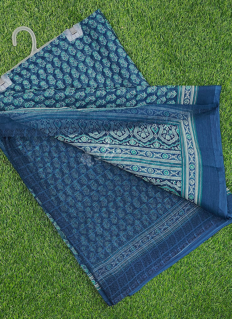 Latest Beautiful Printed Chiffon Saree with Blouse