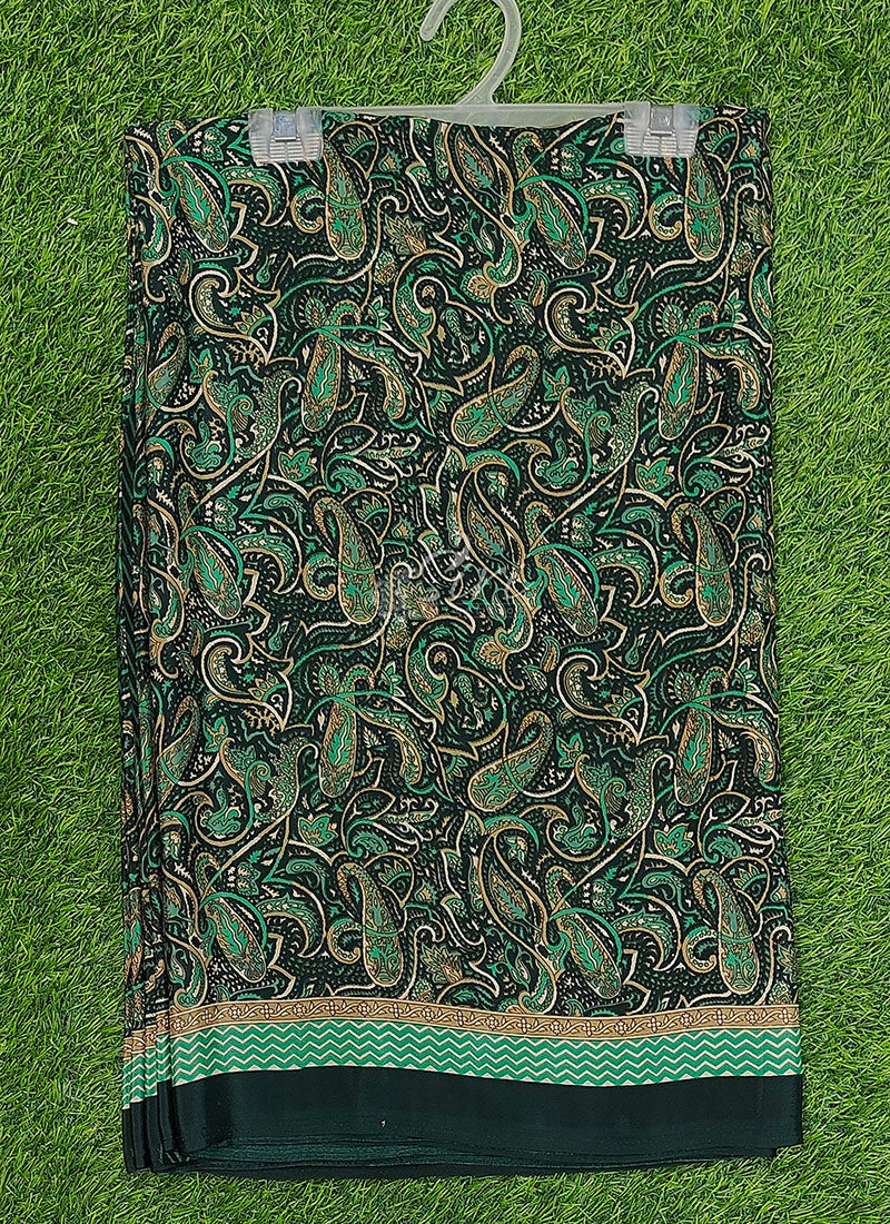Beautiful Floral Printed Crepe Silk Saree