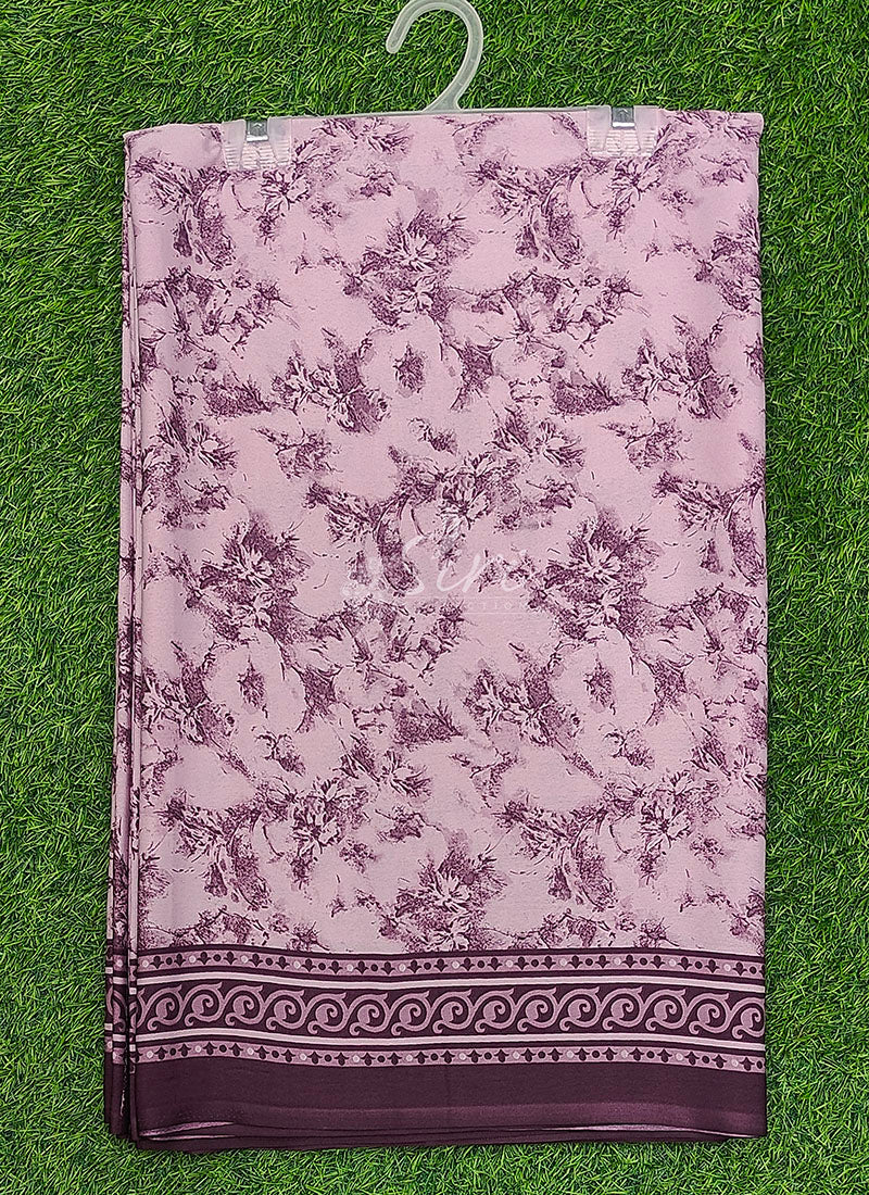 High Quality Printed Crepe Silk Saree with Blouse