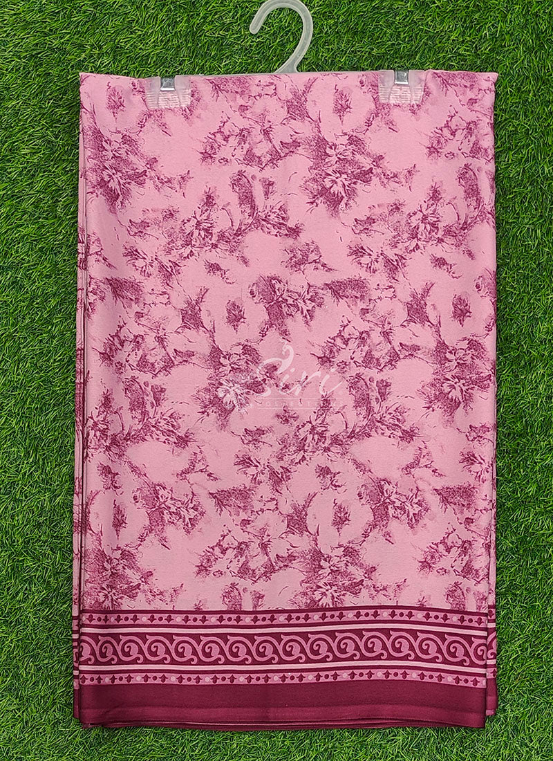 High Quality Printed Crepe Silk Saree with Blouse