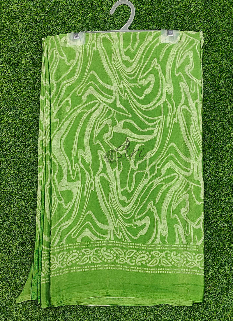 High Quality Printed Crepe Silk Saree with Blouse