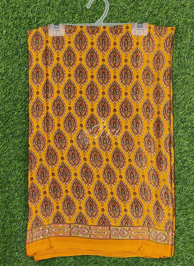 Premium Quality Printed Crepe Silk Saree with Blouse