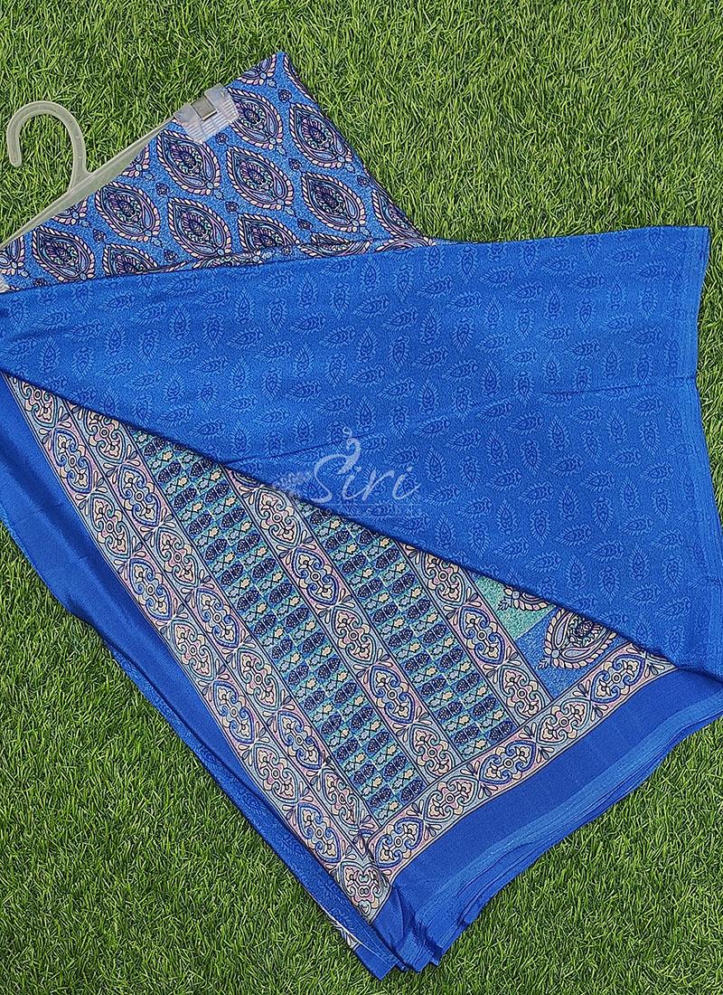 Premium Quality Printed Crepe Silk Saree with Blouse