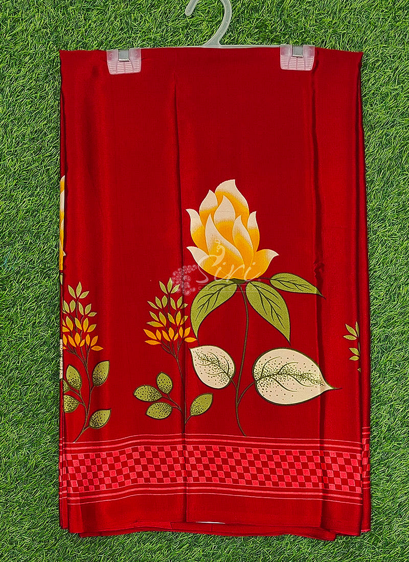 Siri Sarees Latest Printed Crepe Silk Saree with Blouse
