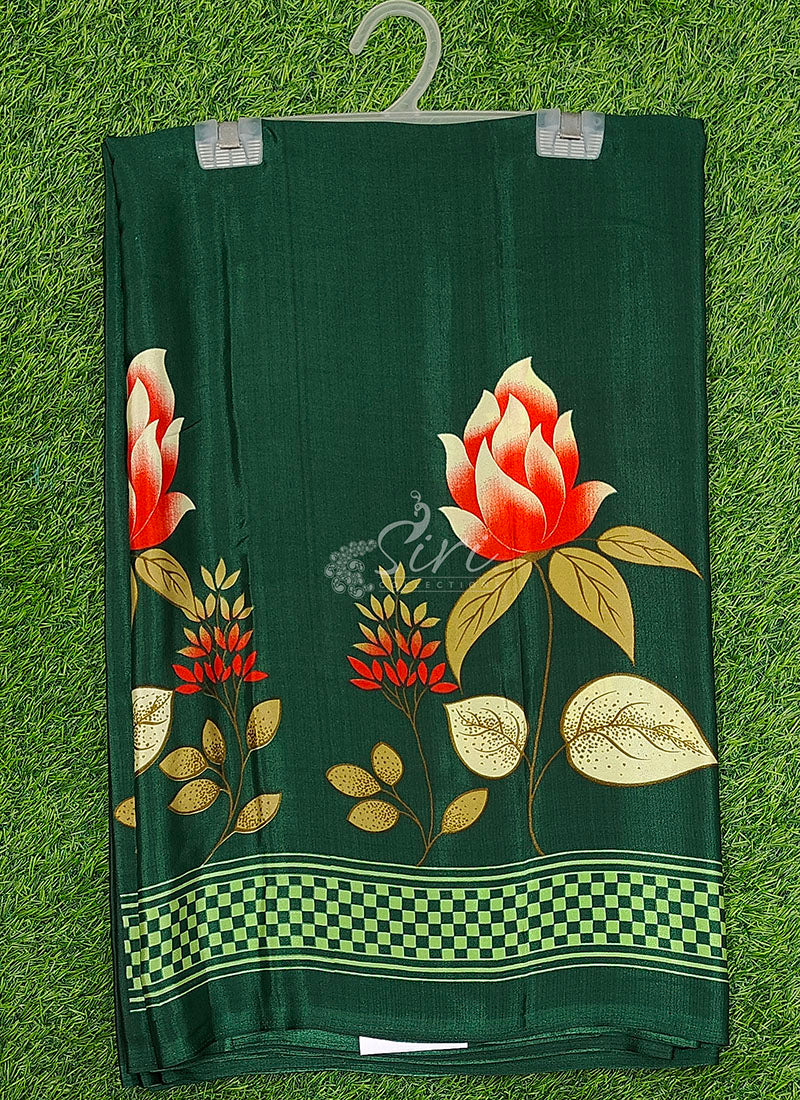 Siri Sarees Latest Printed Crepe Silk Saree with Blouse