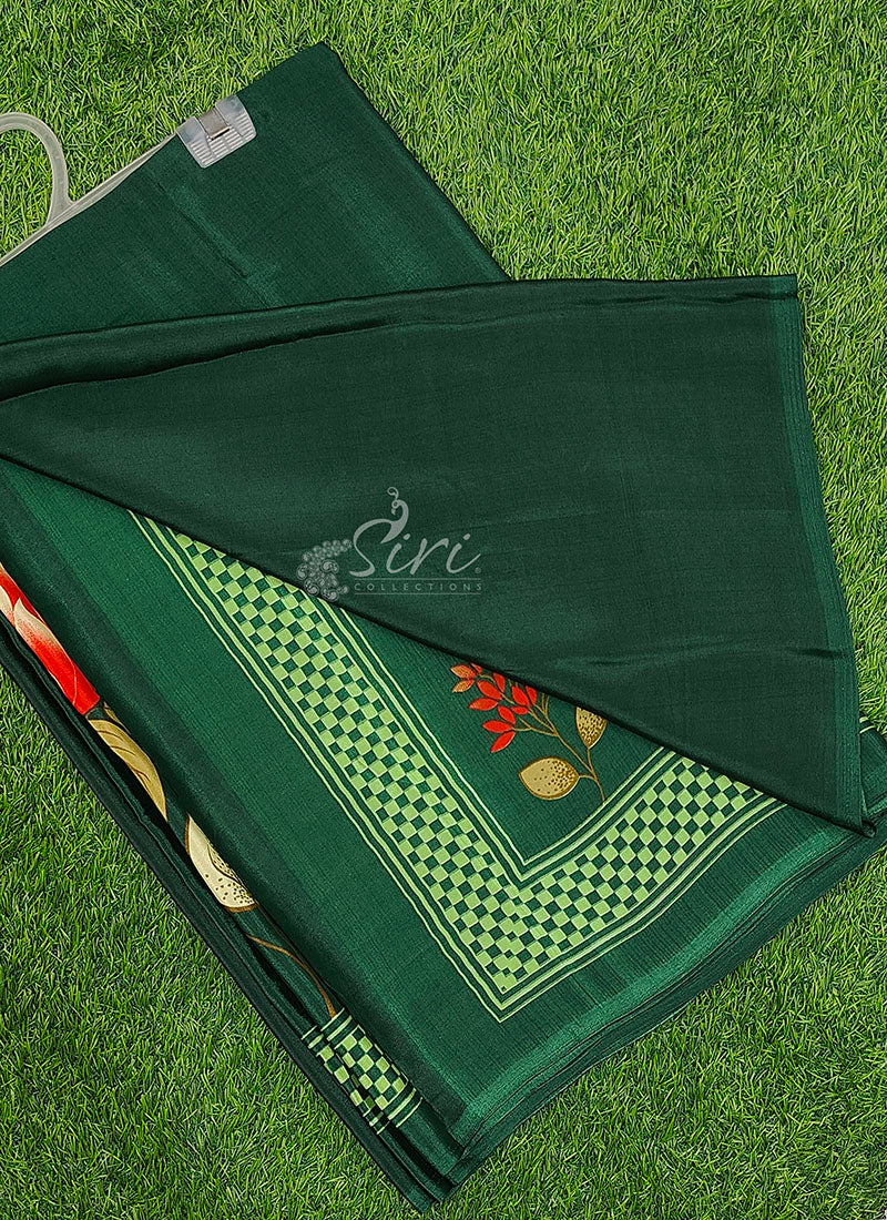 Siri Sarees Latest Printed Crepe Silk Saree with Blouse