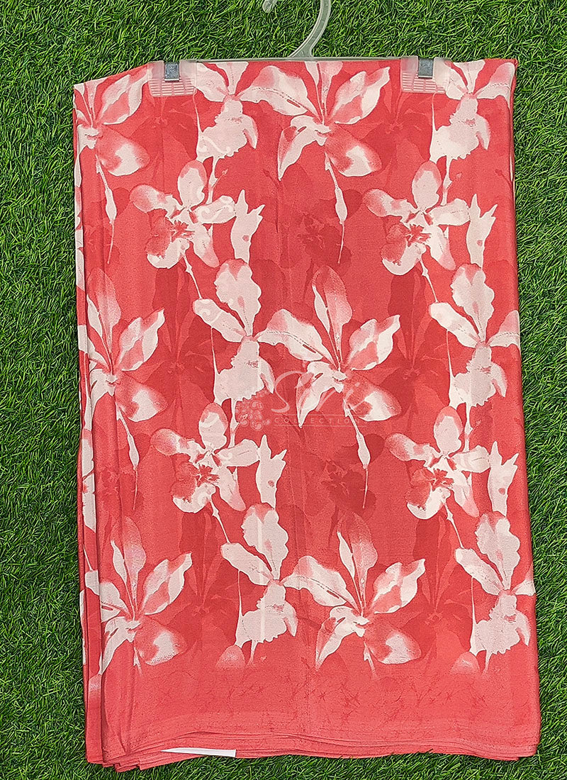 Siri Sarees Latest Printed Crepe Silk Saree with Blouse
