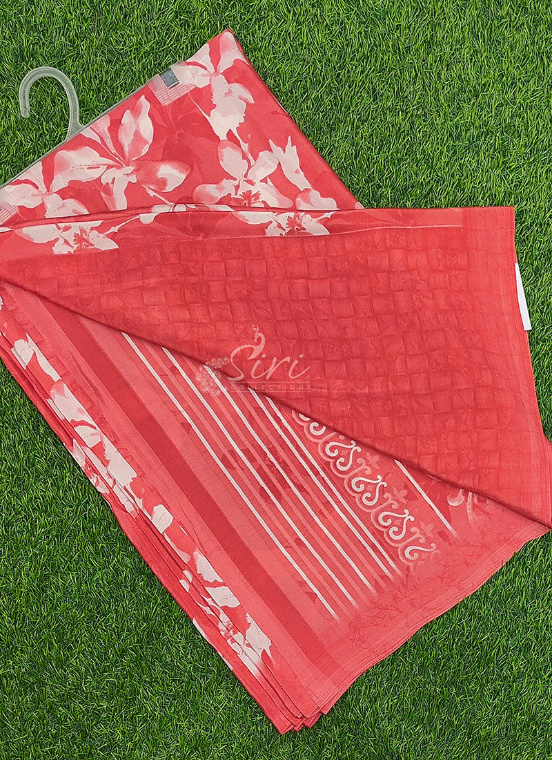Siri Sarees Latest Printed Crepe Silk Saree with Blouse