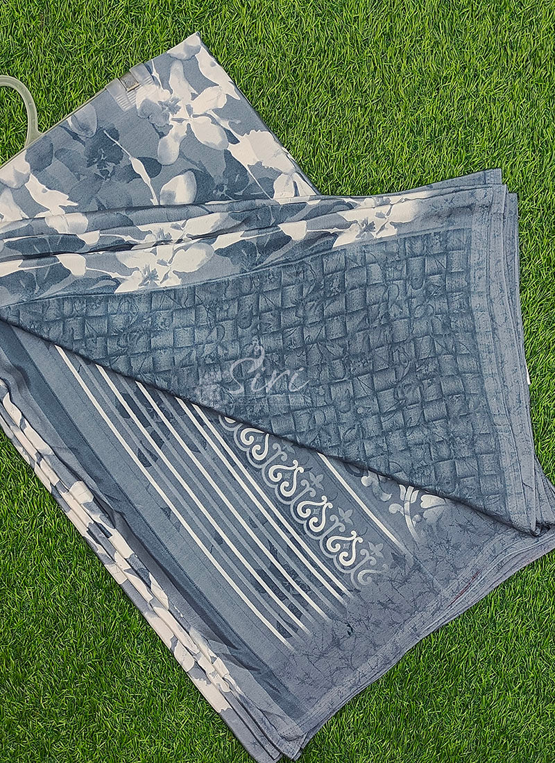 Siri Sarees Latest Printed Crepe Silk Saree with Blouse