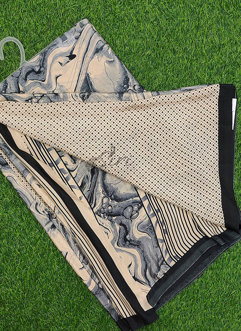 Siri Sarees Latest Printed Crepe Silk Saree with Blouse