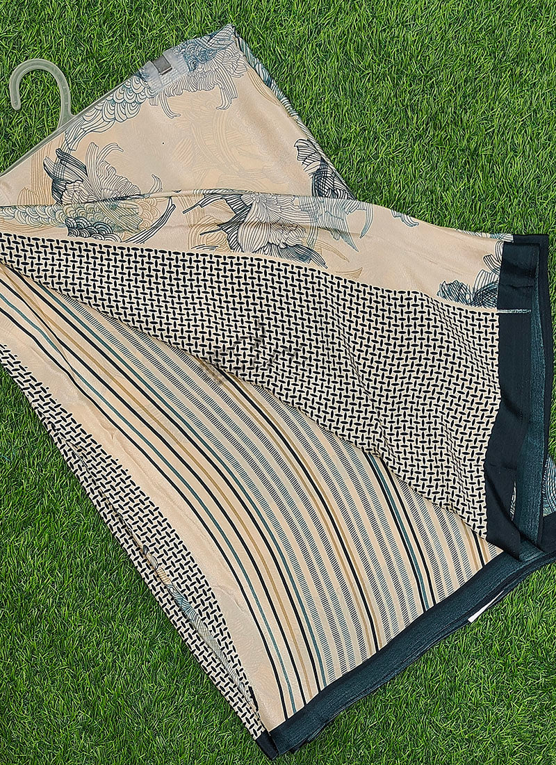 Siri Sarees Latest Printed Crepe Silk Saree with Blouse