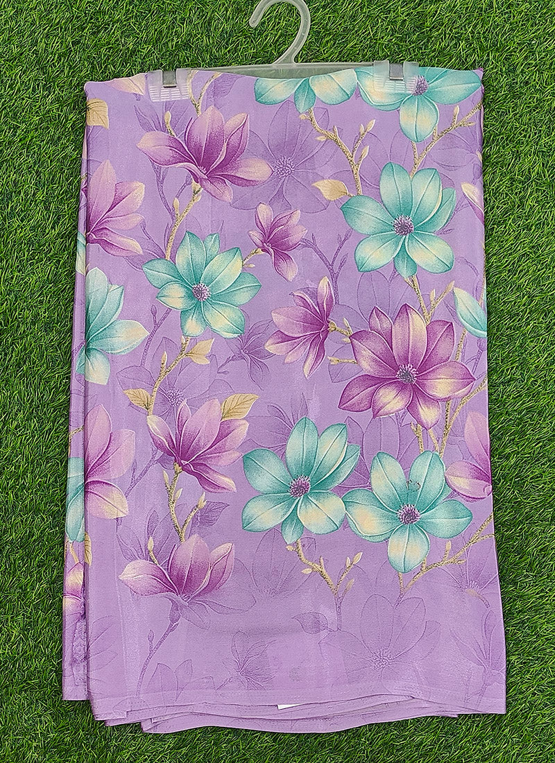 Siri Sarees Latest Printed Crepe Silk Saree with Blouse