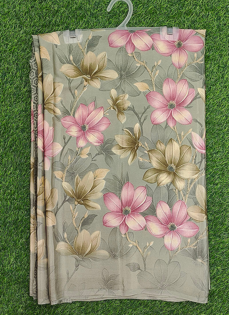 Siri Sarees Latest Printed Crepe Silk Saree with Blouse