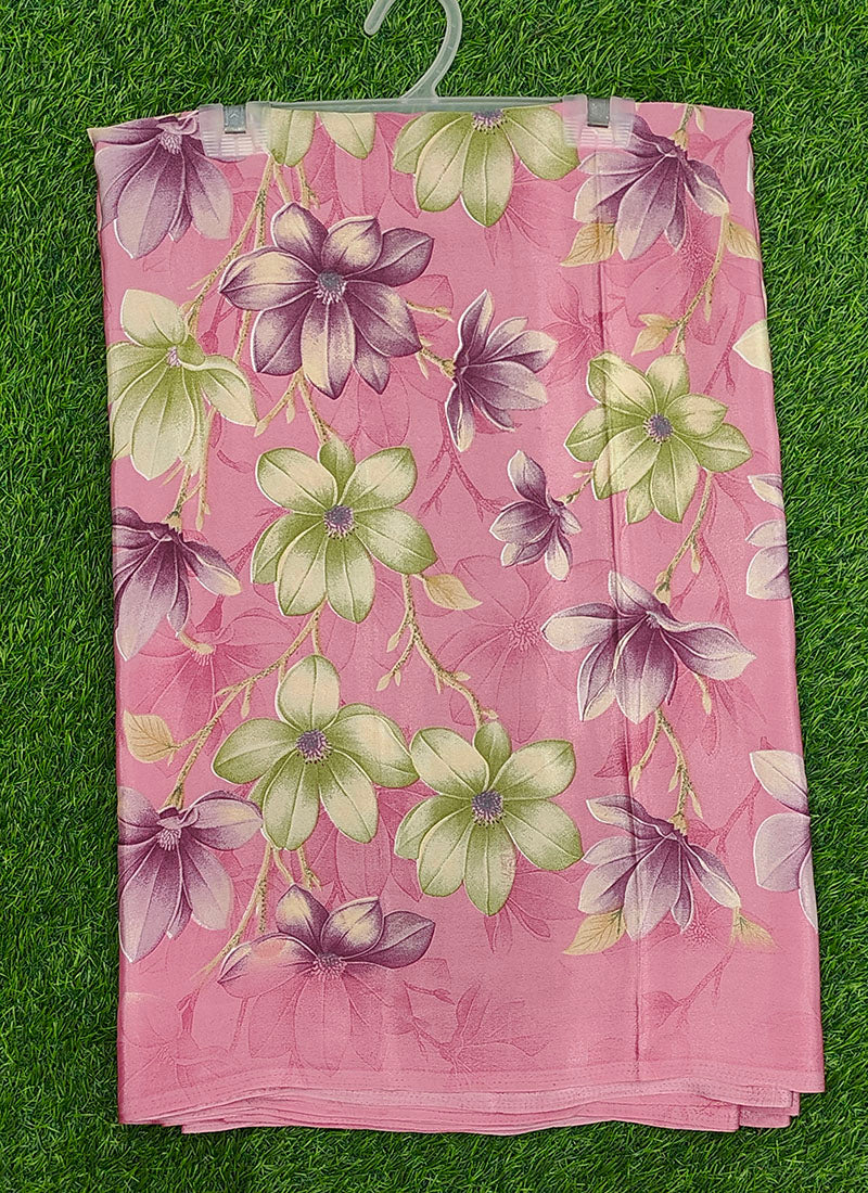 Siri Sarees Latest Printed Crepe Silk Saree with Blouse