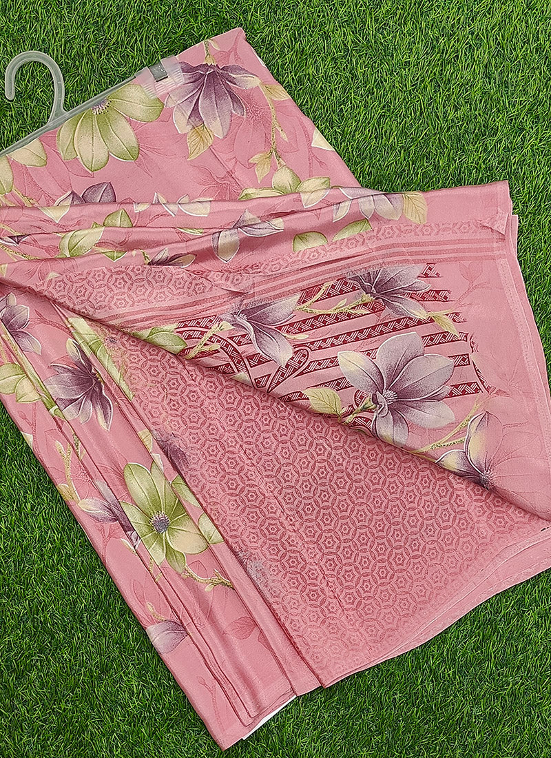 Siri Sarees Latest Printed Crepe Silk Saree with Blouse