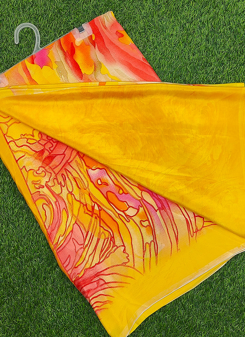 Siri Sarees Latest Printed Crepe Silk Saree with Blouse