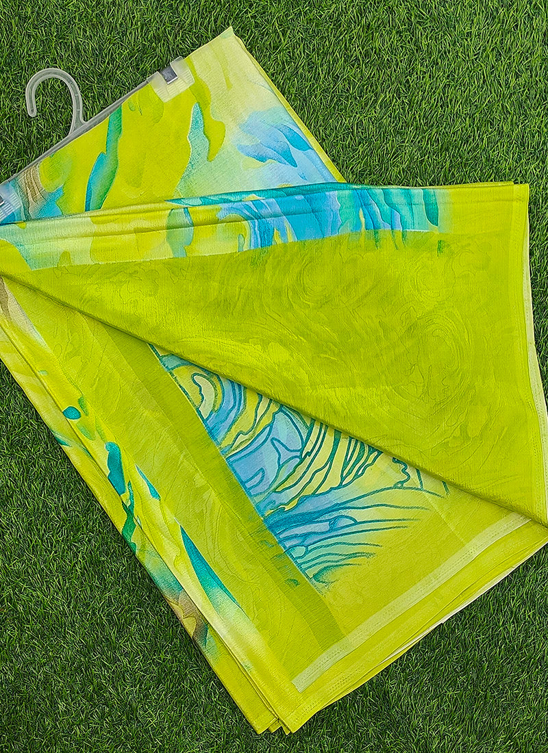 Siri Sarees Latest Printed Crepe Silk Saree with Blouse