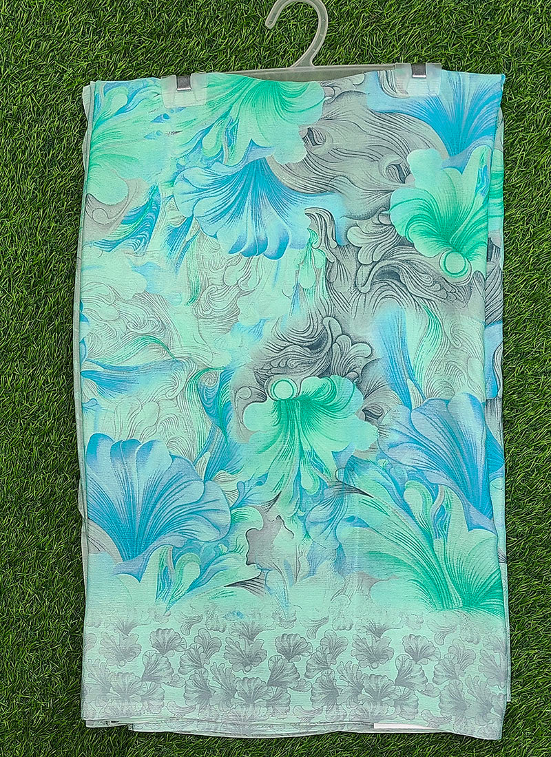 Siri Sarees Latest Floral Print Crepe Silk Saree with Blouse