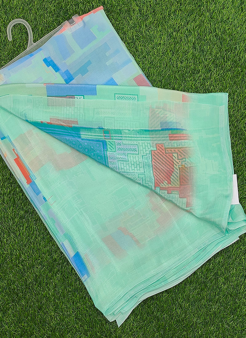 Siri Sarees Latest Abstract Print Crepe Silk Saree with Blouse