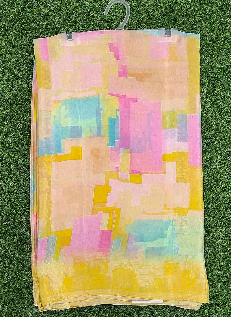 Siri Sarees Latest Abstract Print Crepe Silk Saree with Blouse