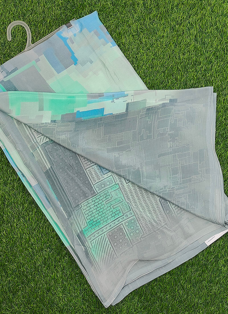 Siri Sarees Latest Abstract Print Crepe Silk Saree with Blouse